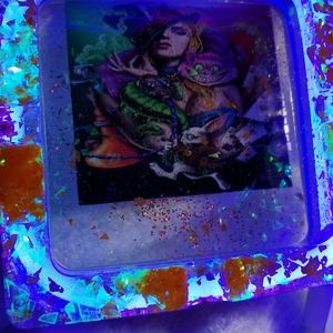 Ash tray with one color led